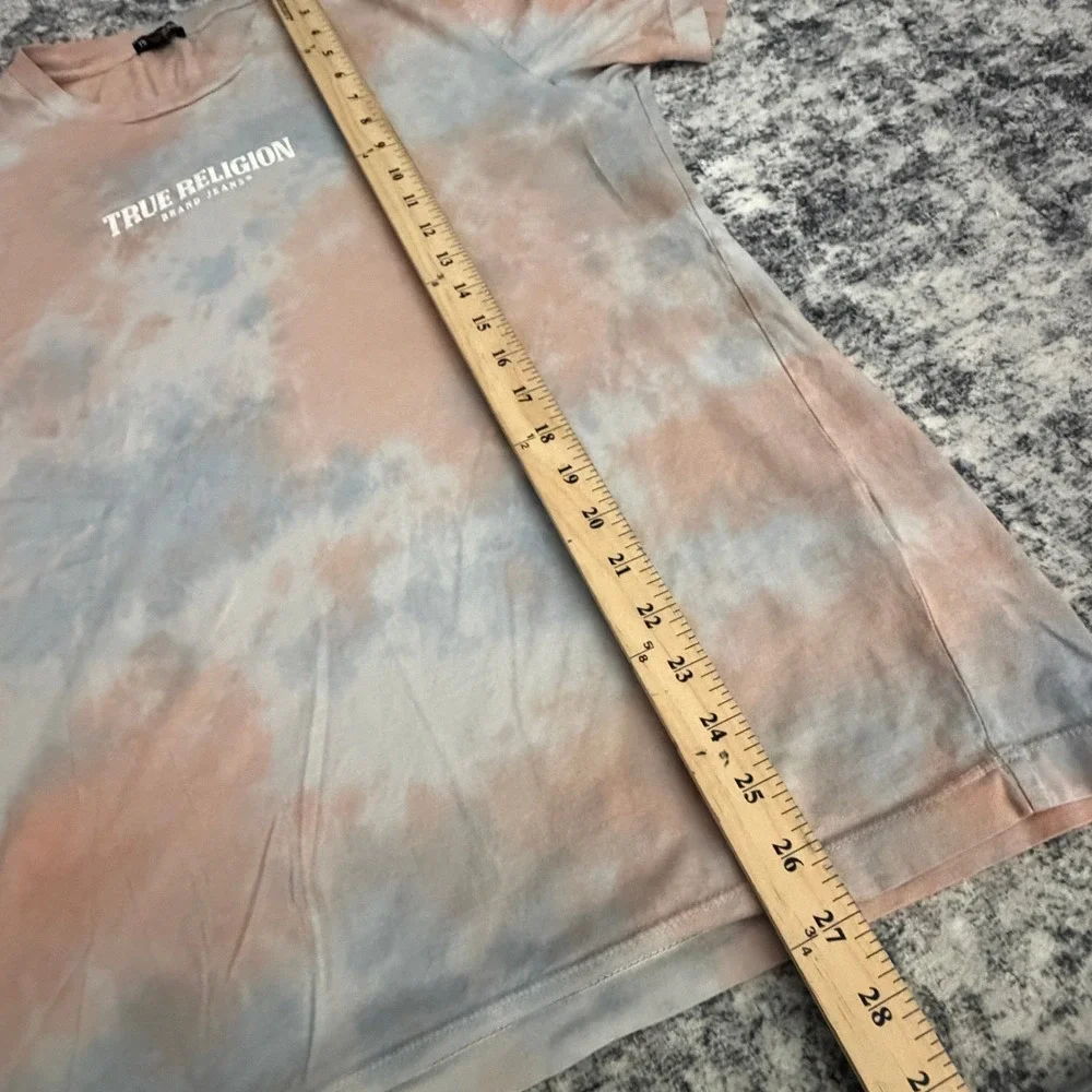 True Religion Lot of 2 Tie Dye Graphic T-Shirts Mens Small & Medium Buddha Logo
